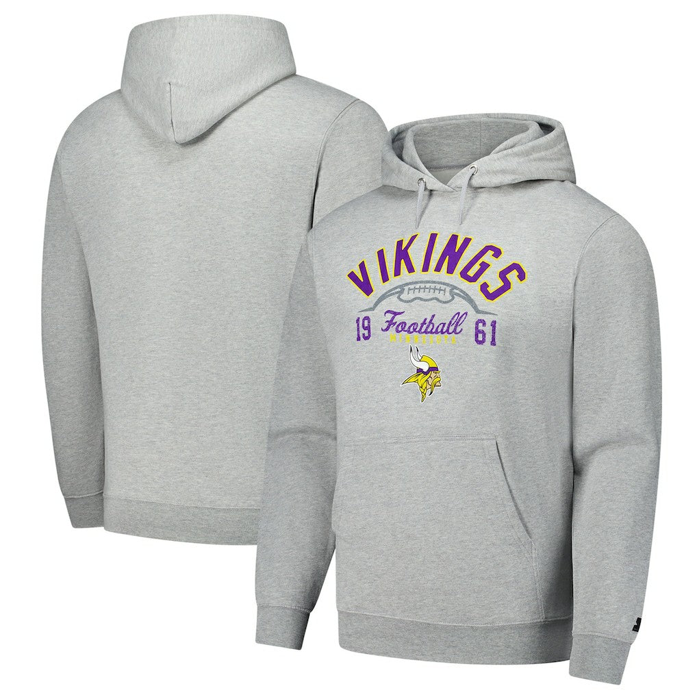 Minnesota Vikings Starter Pullover Hoodie Heather Gray