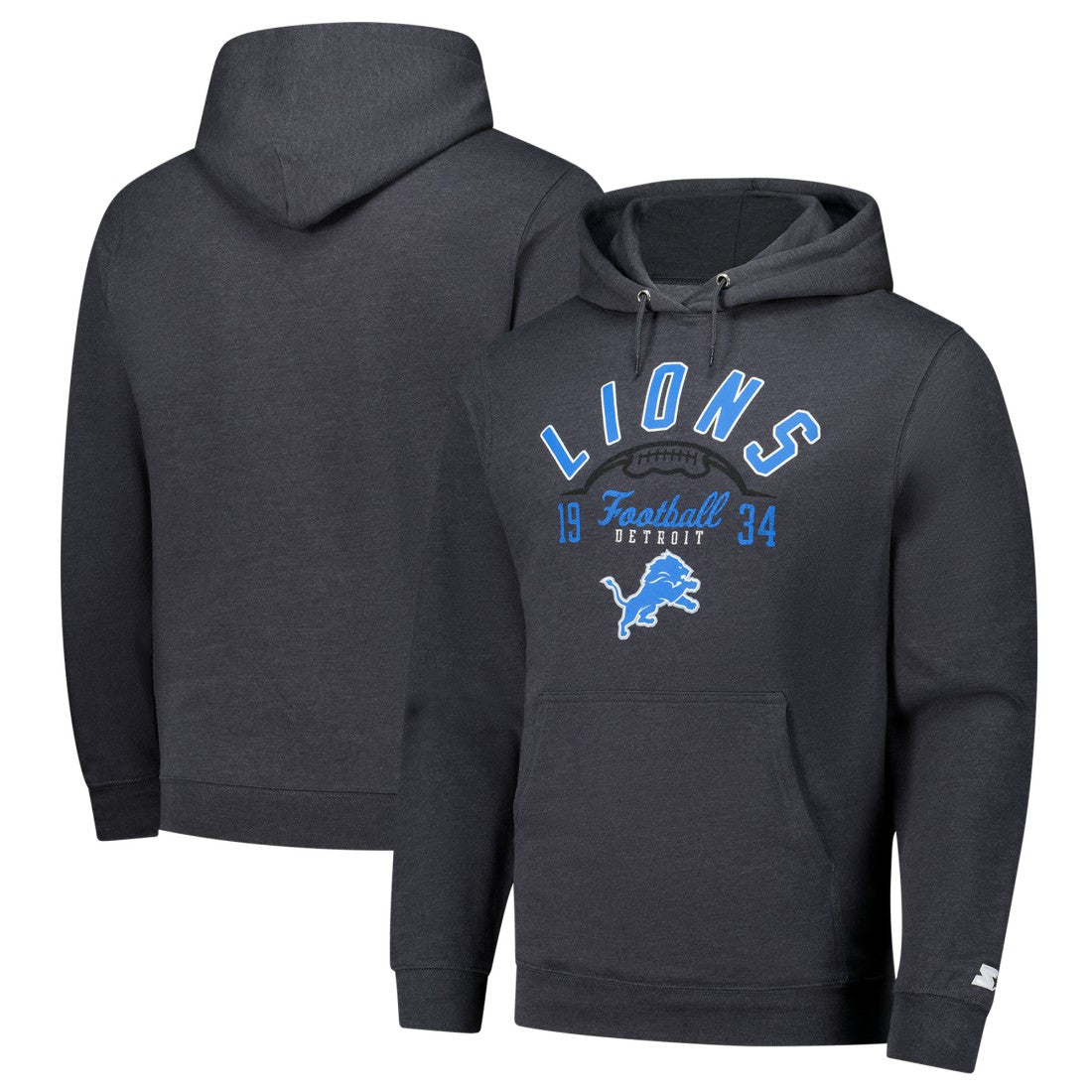 Detroit Lions Starter Pullover Hoodie Charcoal