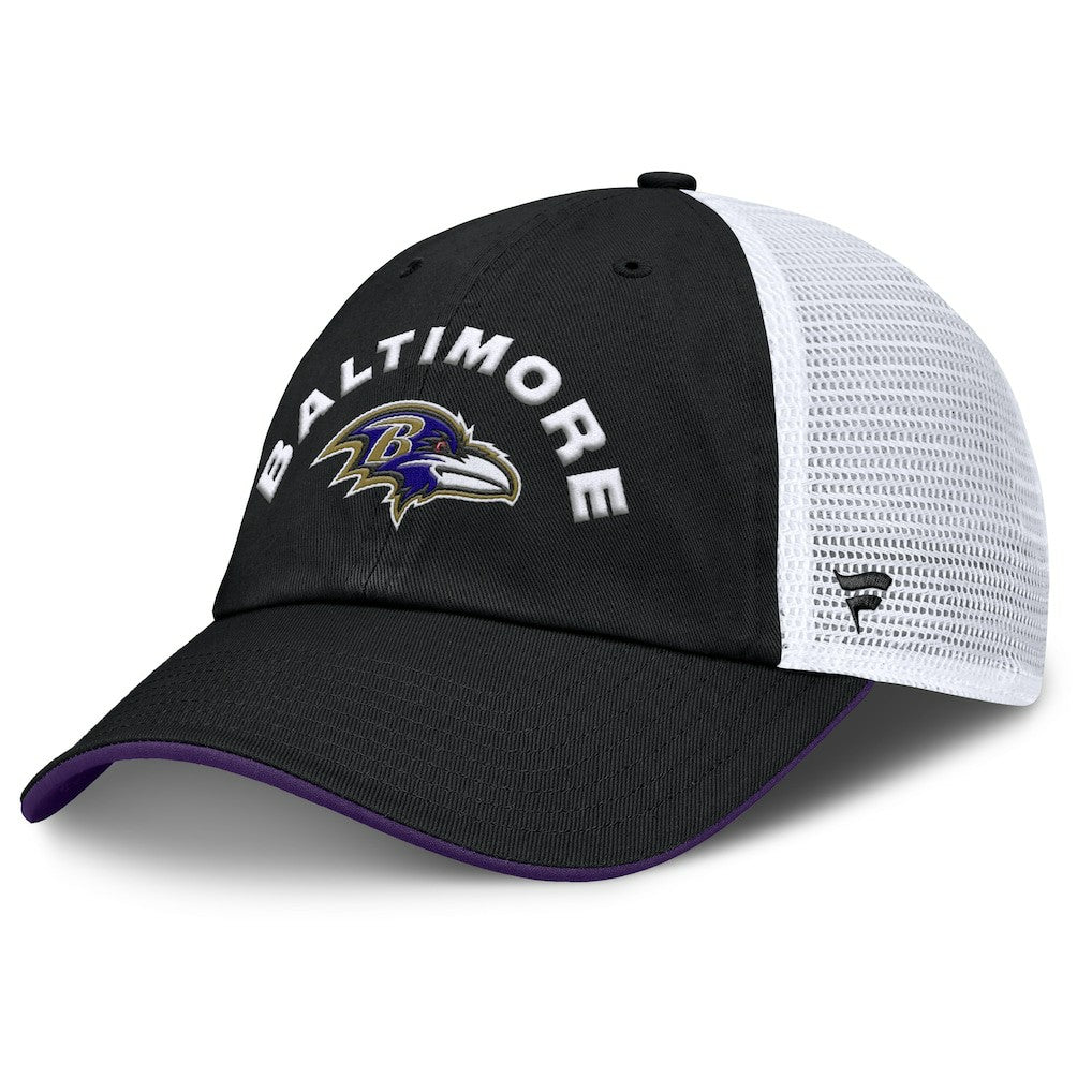 Baltimore Ravens Reverse Trucker Adjustable Hat Black/White