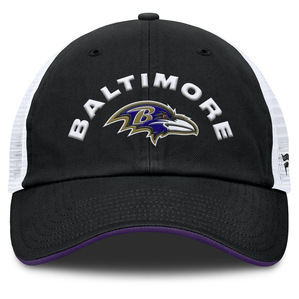 Baltimore Ravens Reverse Trucker Adjustable Hat Black/White