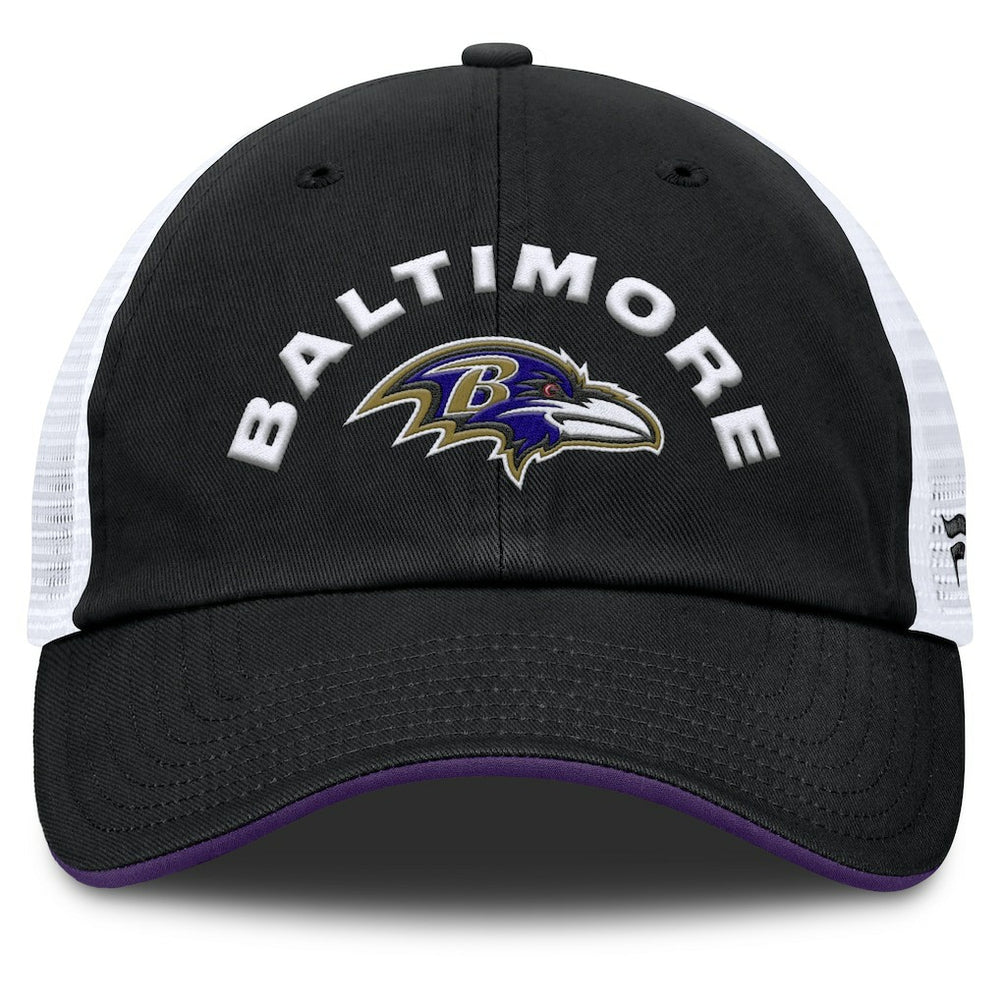 Baltimore Ravens Reverse Trucker Adjustable Hat Black/White