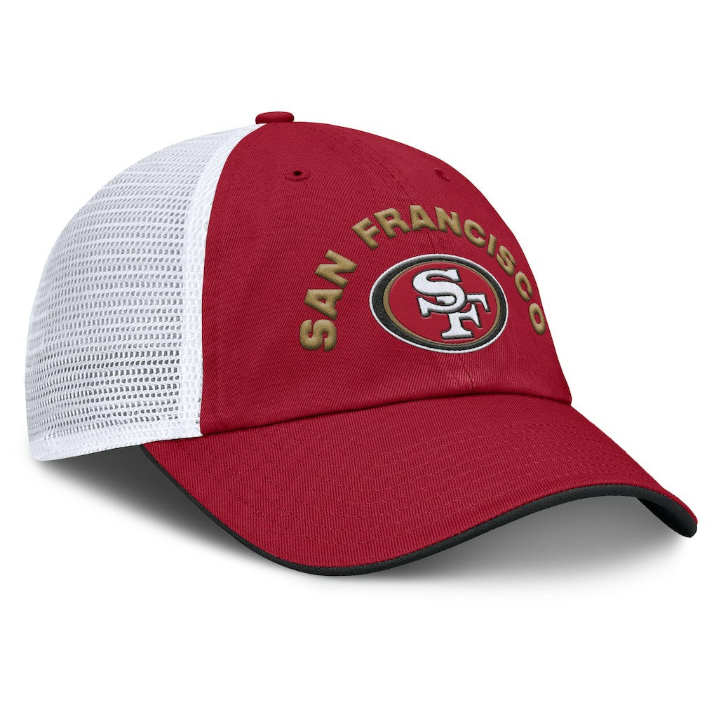 San Francisco 49ers Reverse Trucker Adjustable Hat Scarlet/White