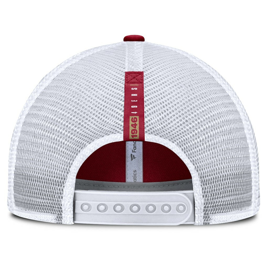 San Francisco 49ers Reverse Trucker Adjustable Hat Scarlet/White