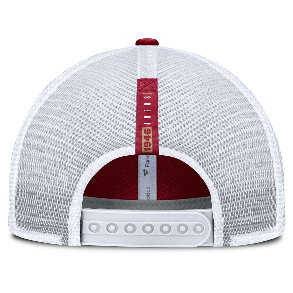 San Francisco 49ers Reverse Trucker Adjustable Hat Scarlet/White