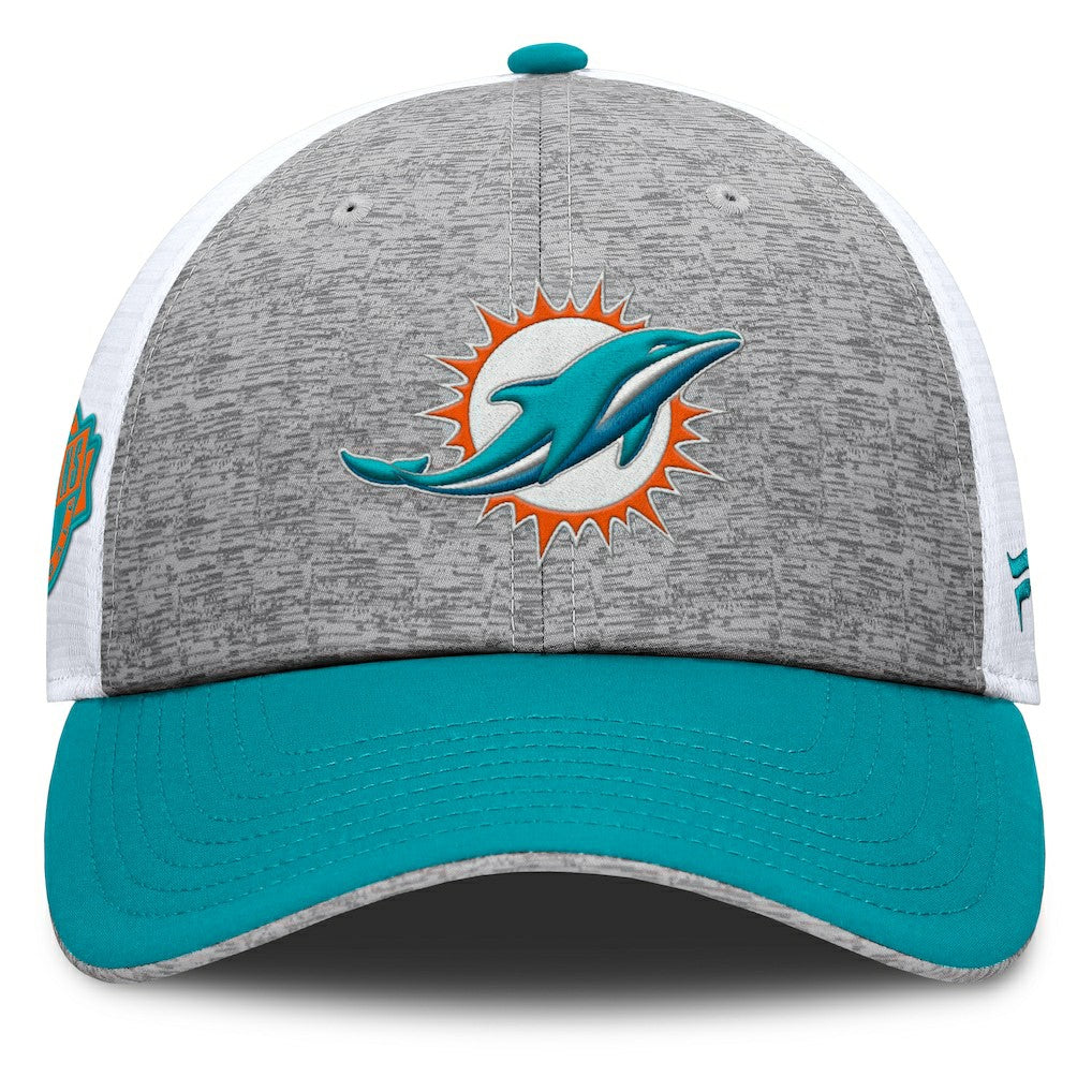 Miami Dolphins Option Trucker Adjustable Hat Gray/Aqua