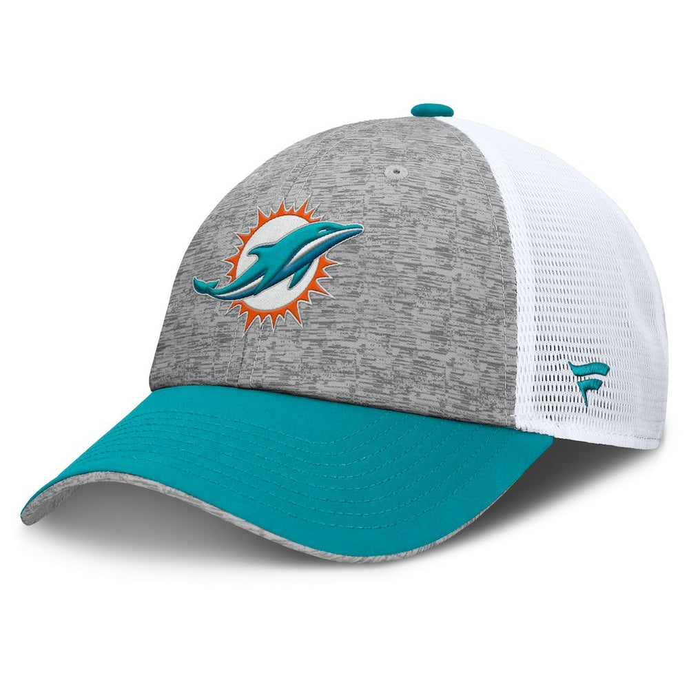 Miami Dolphins Option Trucker Adjustable Hat Gray/Aqua