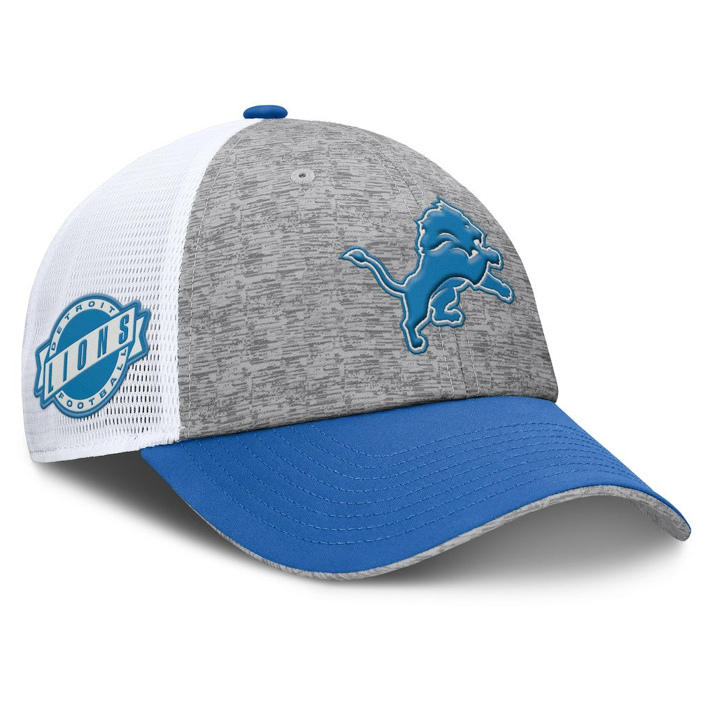 Detroit Lions Option Trucker Adjustable Hat Gray/Blue