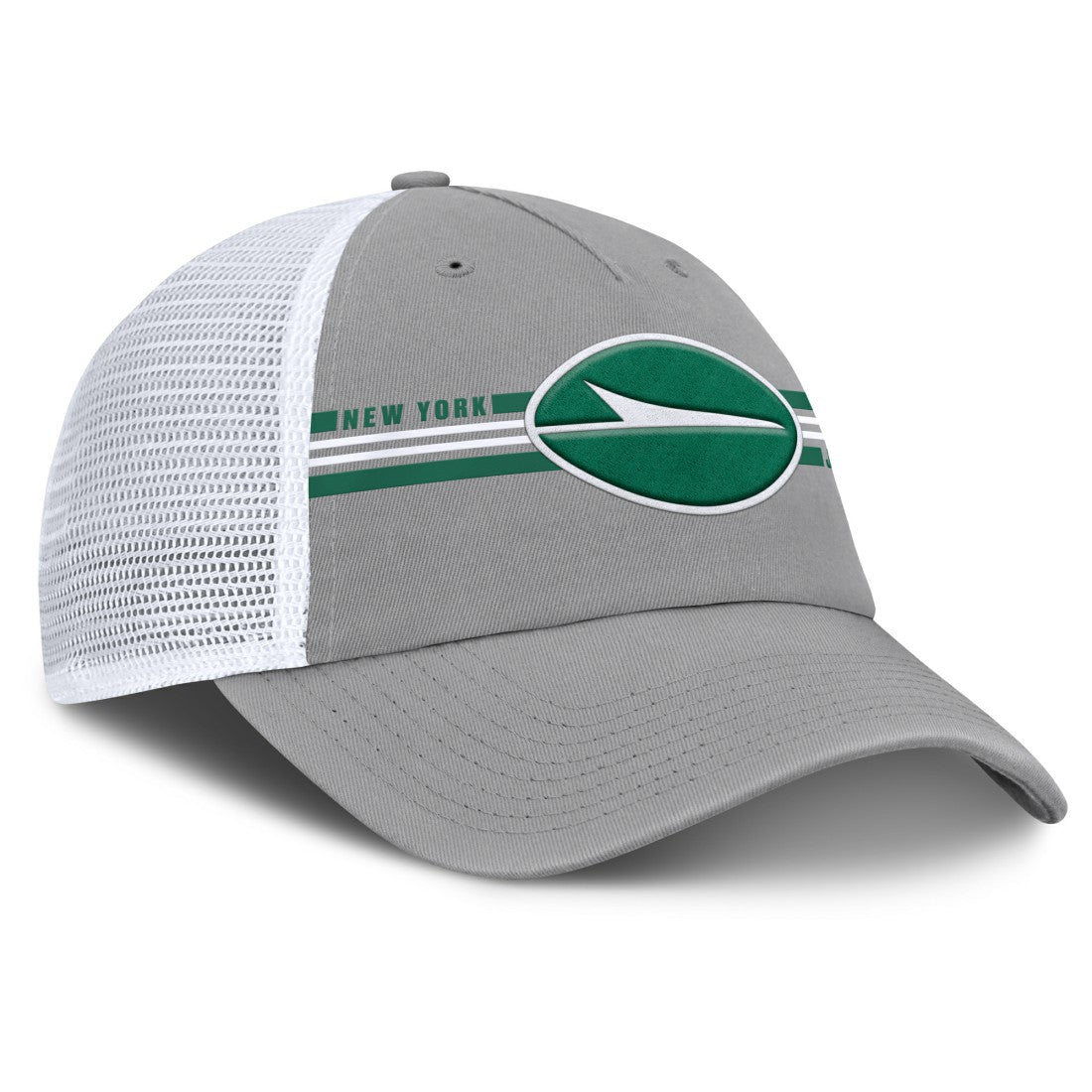 New York Jets Singleback Trucker Adjustable Hat Gray