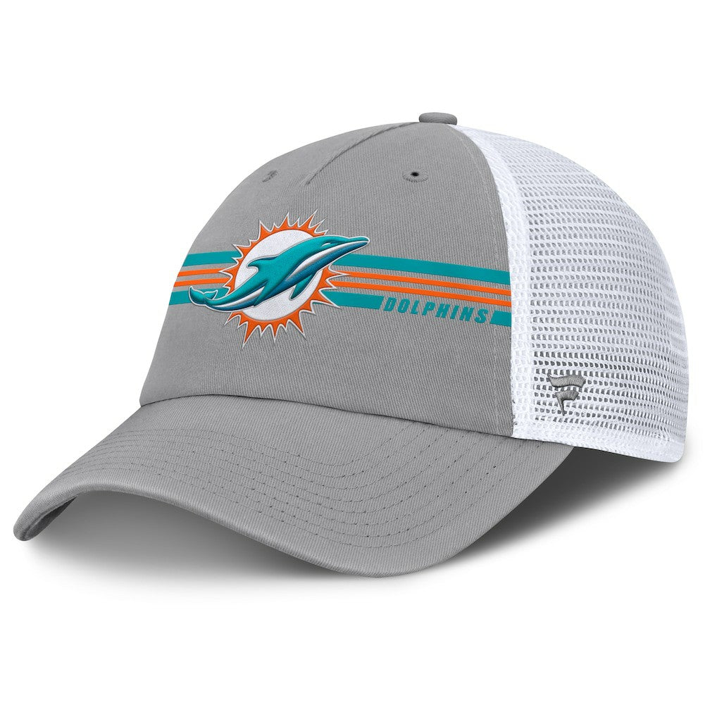 Miami Dolphins Singleback Trucker Adjustable Hat Gray