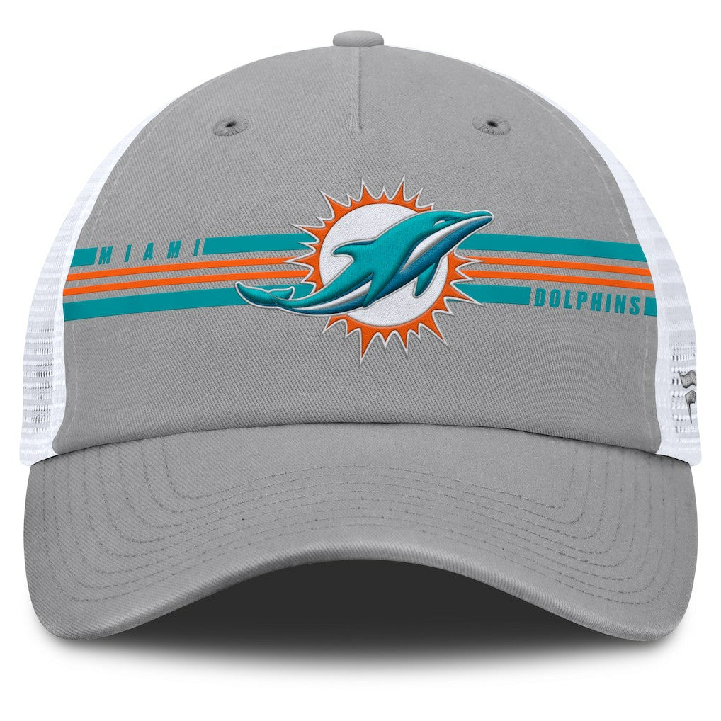 Miami Dolphins Singleback Trucker Adjustable Hat Gray