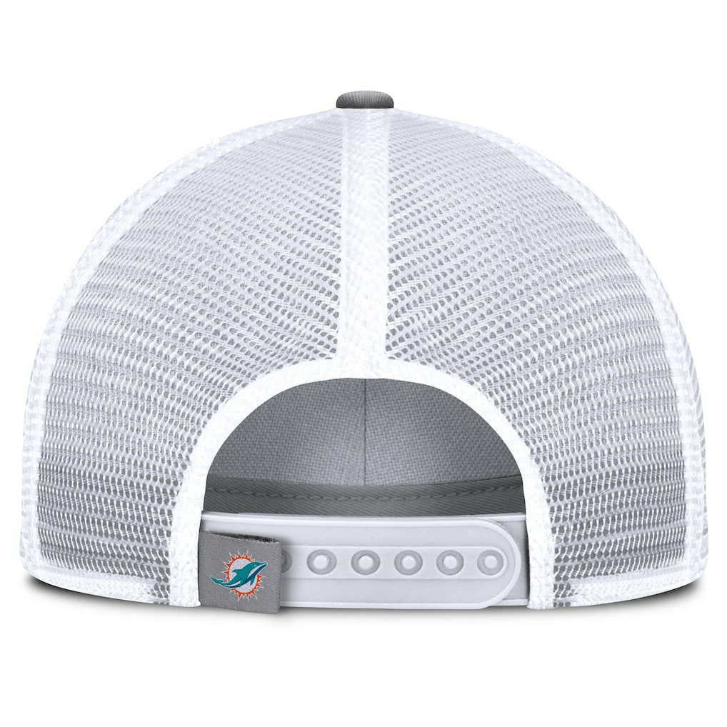 Miami Dolphins Singleback Trucker Adjustable Hat Gray