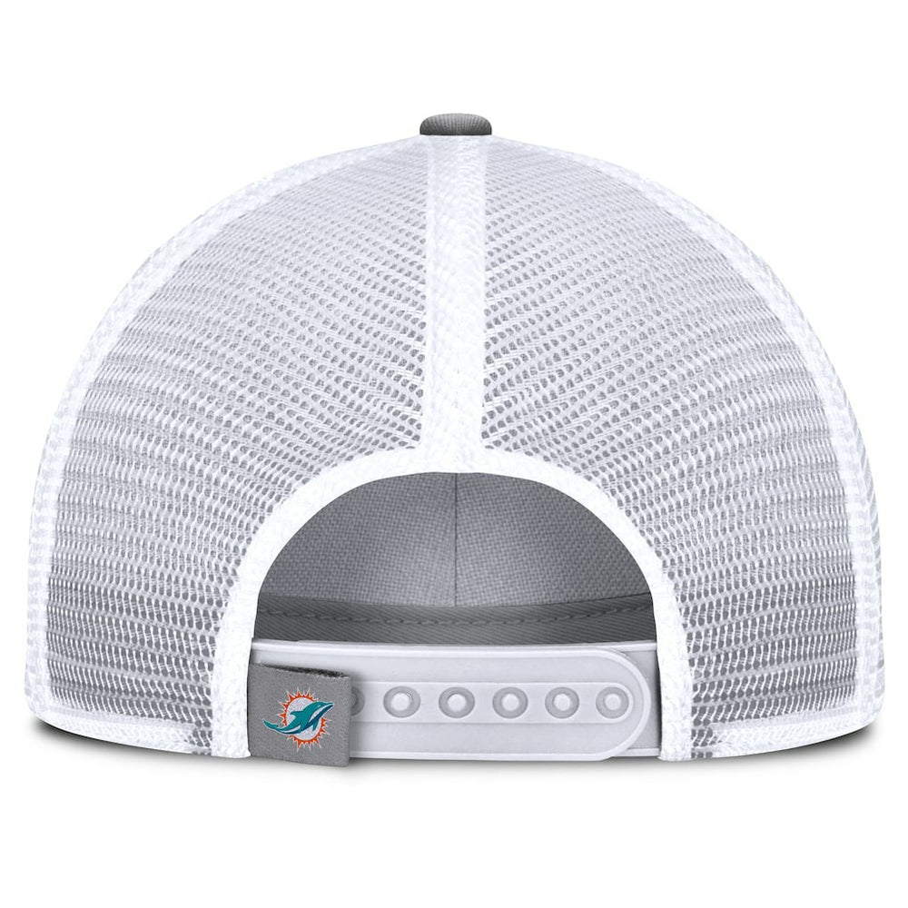 Miami Dolphins Singleback Trucker Adjustable Hat Gray
