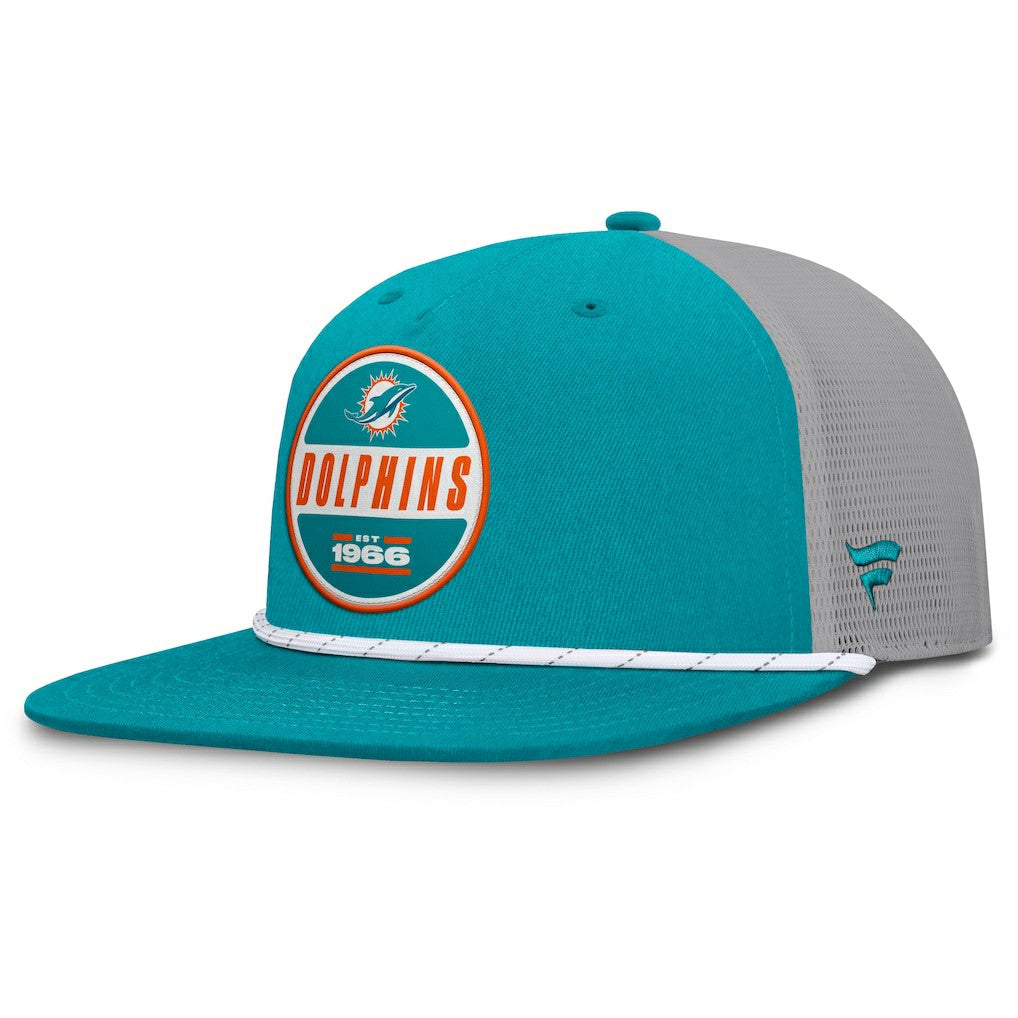 Miami Dolphins Edge Rush Trucker Adjustable Hat Aqua/Gray