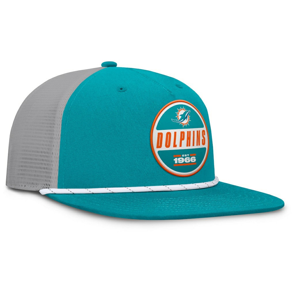 Miami Dolphins Edge Rush Trucker Adjustable Hat Aqua/Gray