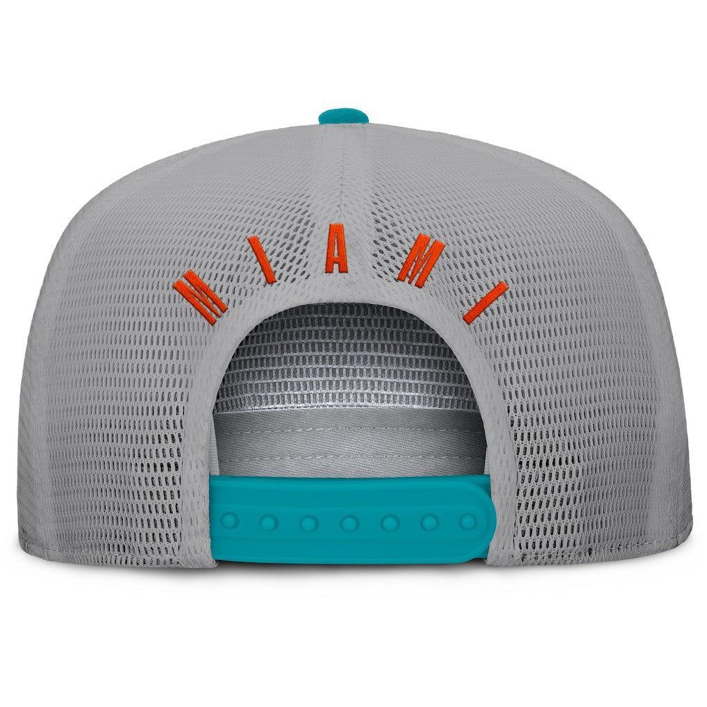 Miami Dolphins Edge Rush Trucker Adjustable Hat Aqua/Gray