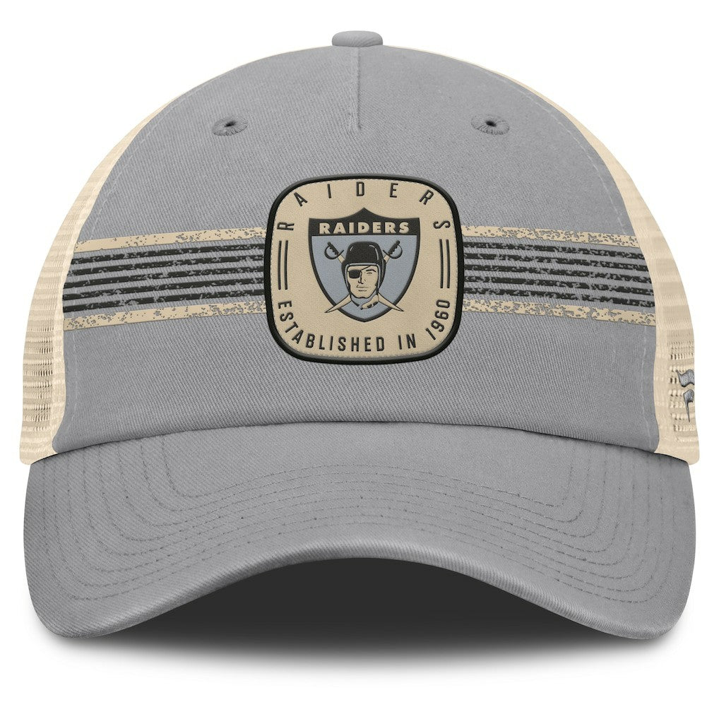 Las Vegas Raiders Heritage Bootleg Trucker Adjustable Hat Gray