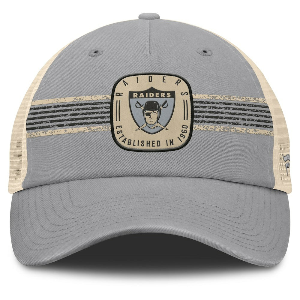 Las Vegas Raiders Heritage Bootleg Trucker Adjustable Hat Gray