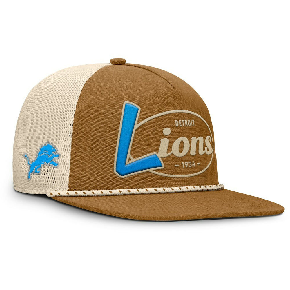 Detroit Lions Iso Rope Trucker Adjustable Hat Brown