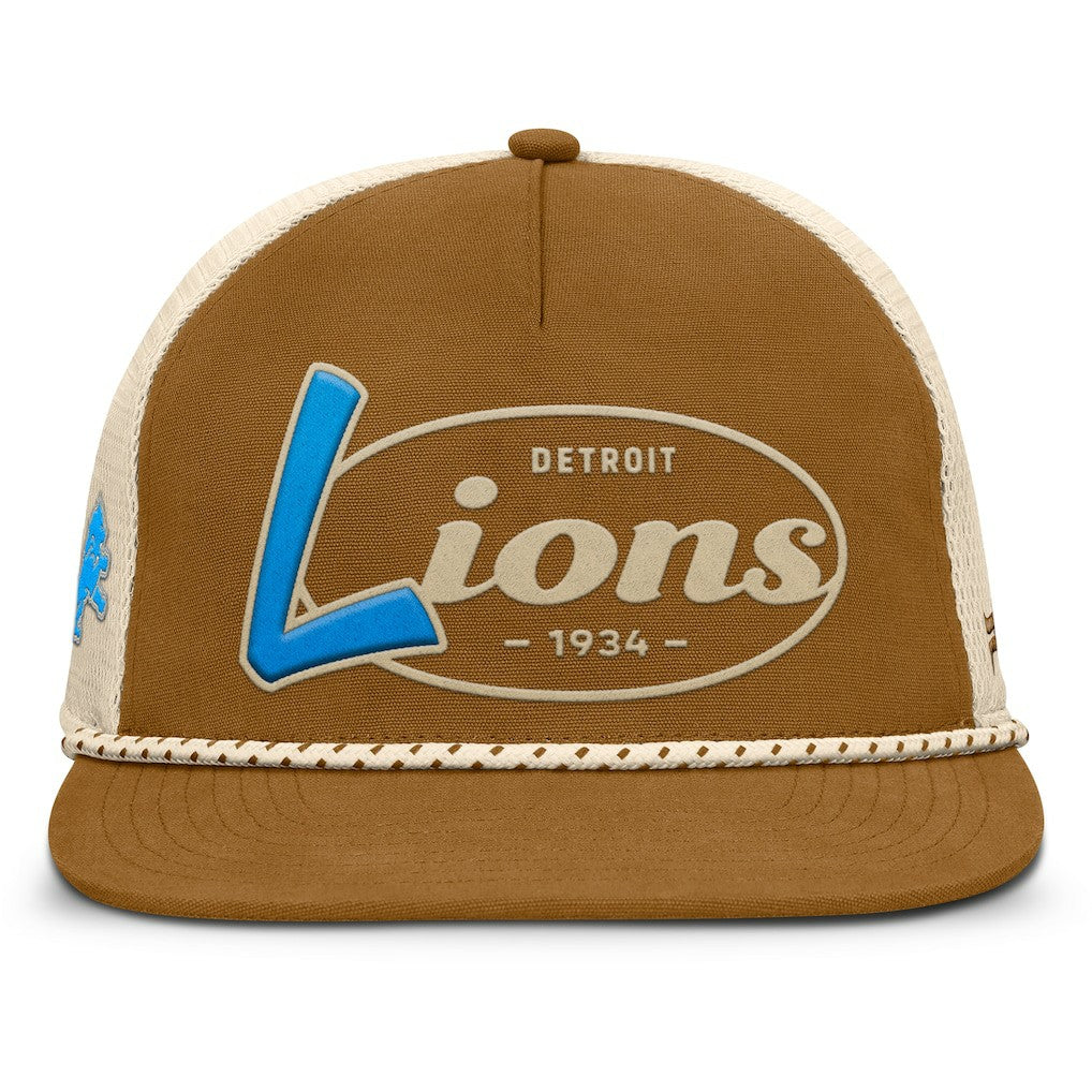 Detroit Lions Iso Rope Trucker Adjustable Hat Brown