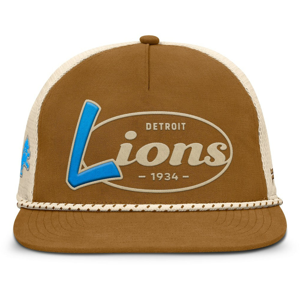 Detroit Lions Iso Rope Trucker Adjustable Hat Brown