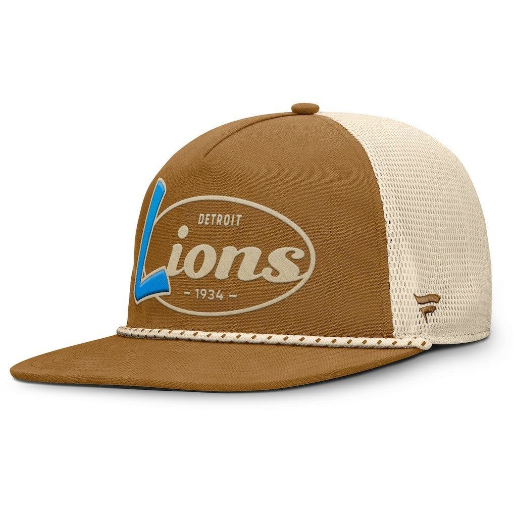 Detroit Lions Iso Rope Trucker Adjustable Hat Brown