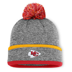 Kansas City Chiefs Motion Cuffed Knit Hat with Pom Heather Gray