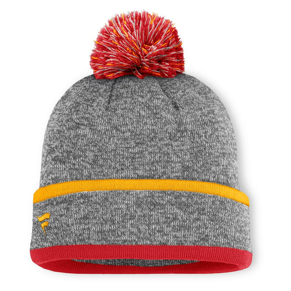 Kansas City Chiefs Motion Cuffed Knit Hat with Pom Heather Gray