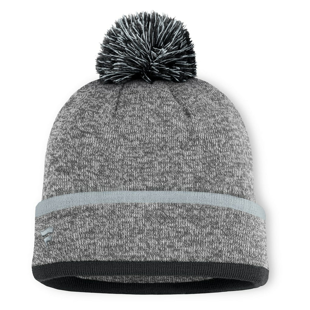 Las Vegas Raiders Motion Cuffed Knit Hat with Pom Heather Gray