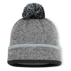 Las Vegas Raiders Motion Cuffed Knit Hat with Pom Heather Gray