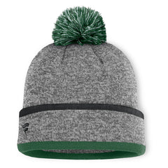 New York Jets Motion Cuffed Knit Hat with Pom Heather Gray