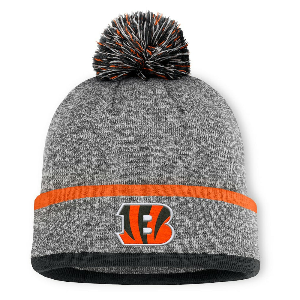 Cincinnati Bengals Motion Cuffed Knit Hat with Pom Heather Gray