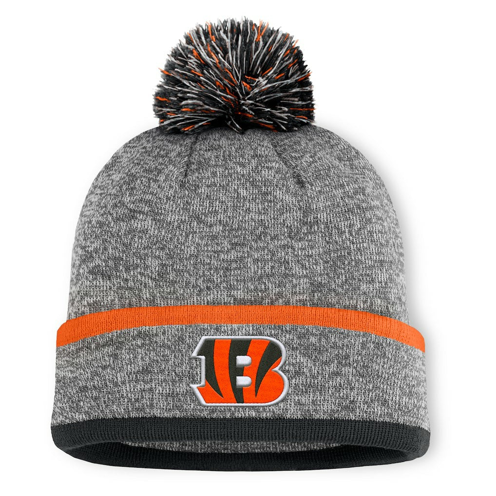 Cincinnati Bengals Motion Cuffed Knit Hat with Pom Heather Gray