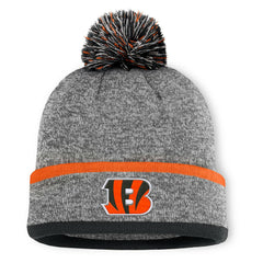 Cincinnati Bengals Motion Cuffed Knit Hat with Pom Heather Gray