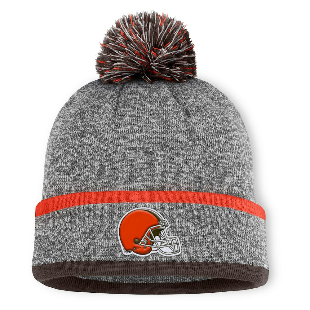 Cleveland Browns Motion Cuffed Knit Hat with Pom Heather Gray