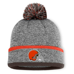 Cleveland Browns Motion Cuffed Knit Hat with Pom Heather Gray