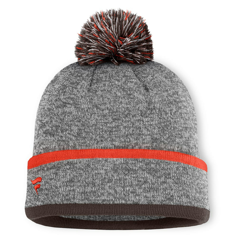 Cleveland Browns Motion Cuffed Knit Hat with Pom Heather Gray
