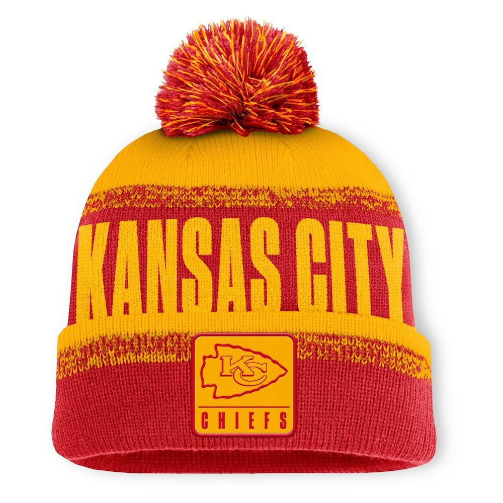 Kansas City Chiefs Play Action Cuffed Knit Hat with Pom Red/Gold