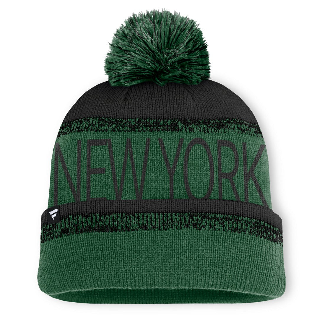 New York Jets Play Action Cuffed Knit Hat with Pom Green/Black