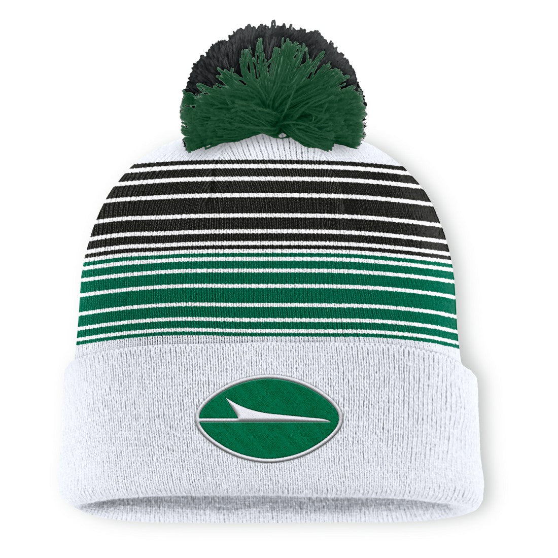 New York Jets Ghost Cuffed Knit Hat with Pom White