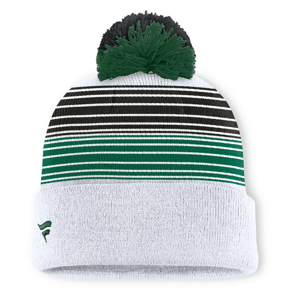 New York Jets Ghost Cuffed Knit Hat with Pom White