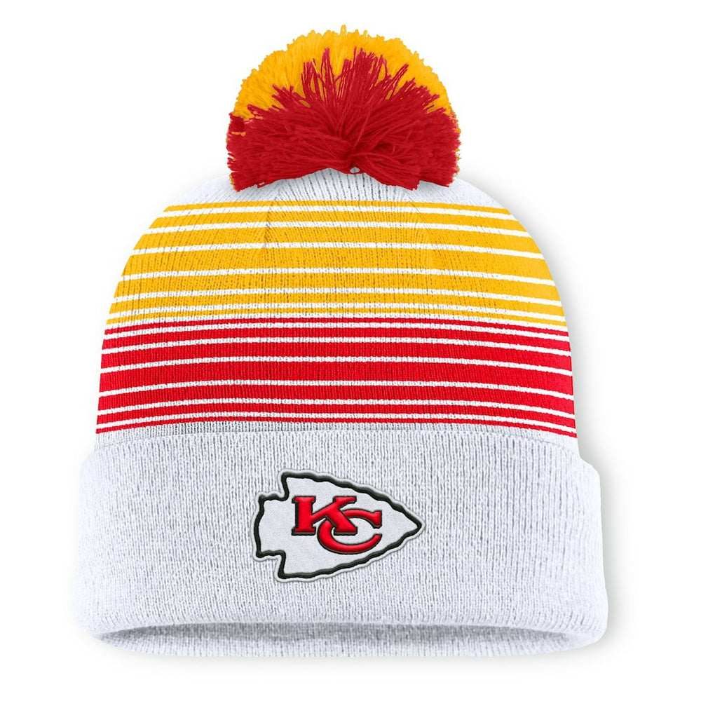 Kansas City Chiefs Ghost Cuffed Knit Hat with Pom White
