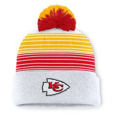 Kansas City Chiefs Ghost Cuffed Knit Hat with Pom White