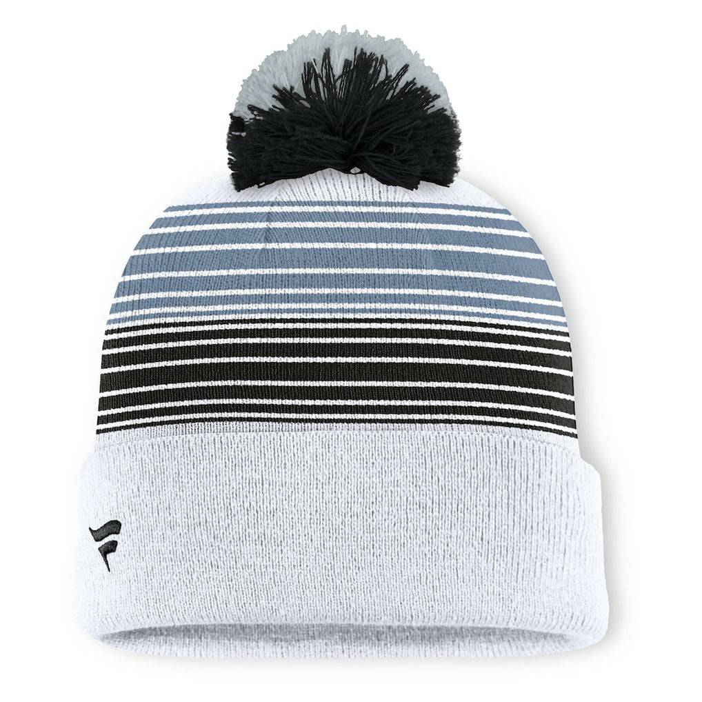 Las Vegas Raiders Ghost Cuffed Knit Hat with Pom White