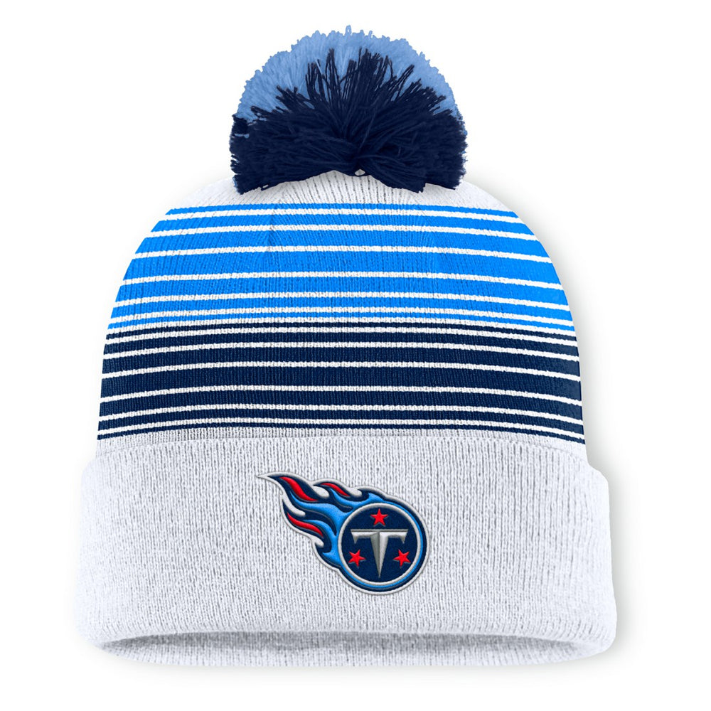 Tennessee Titans Ghost Cuffed Knit Hat with Pom White