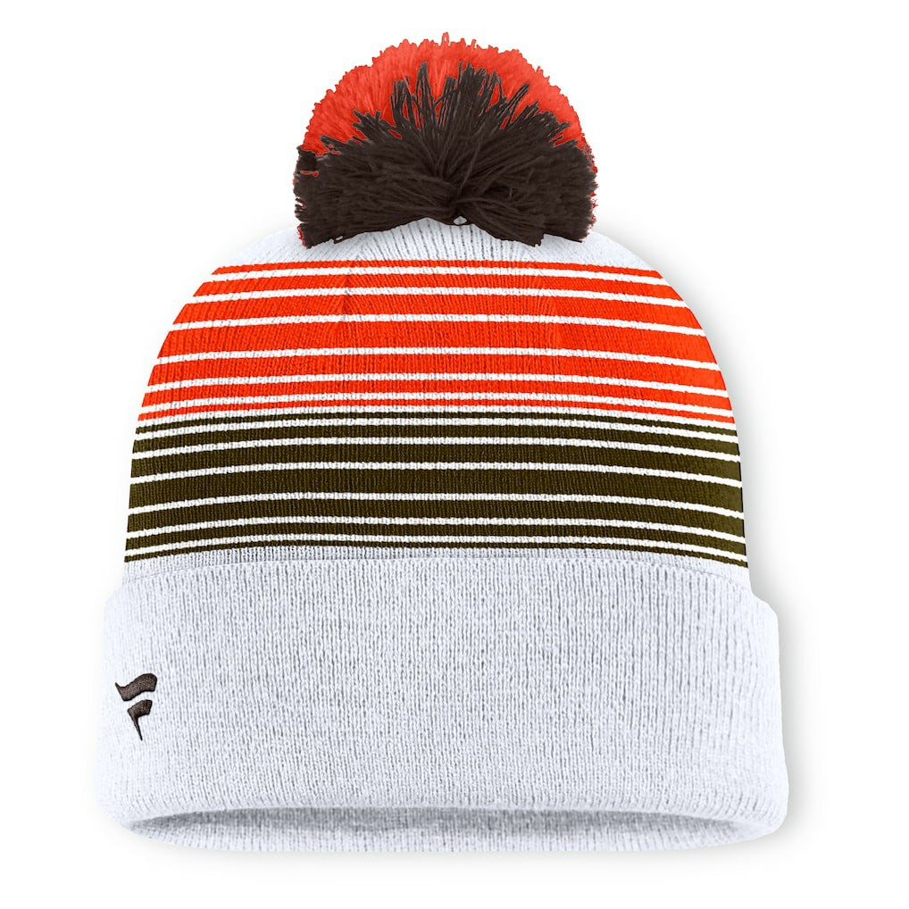 Cleveland Browns Ghost Cuffed Knit Hat with Pom White
