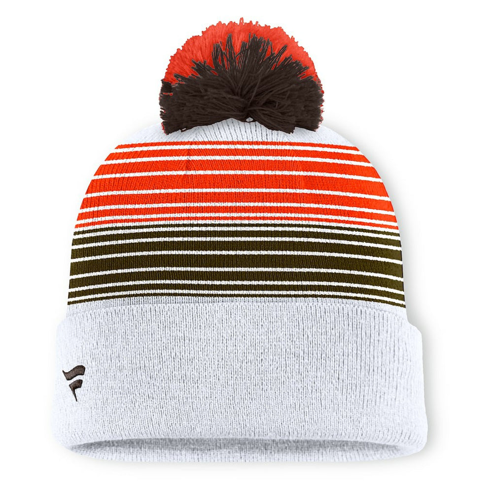 Cleveland Browns Ghost Cuffed Knit Hat with Pom White