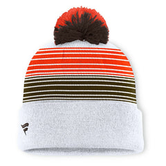 Cleveland Browns Ghost Cuffed Knit Hat with Pom White