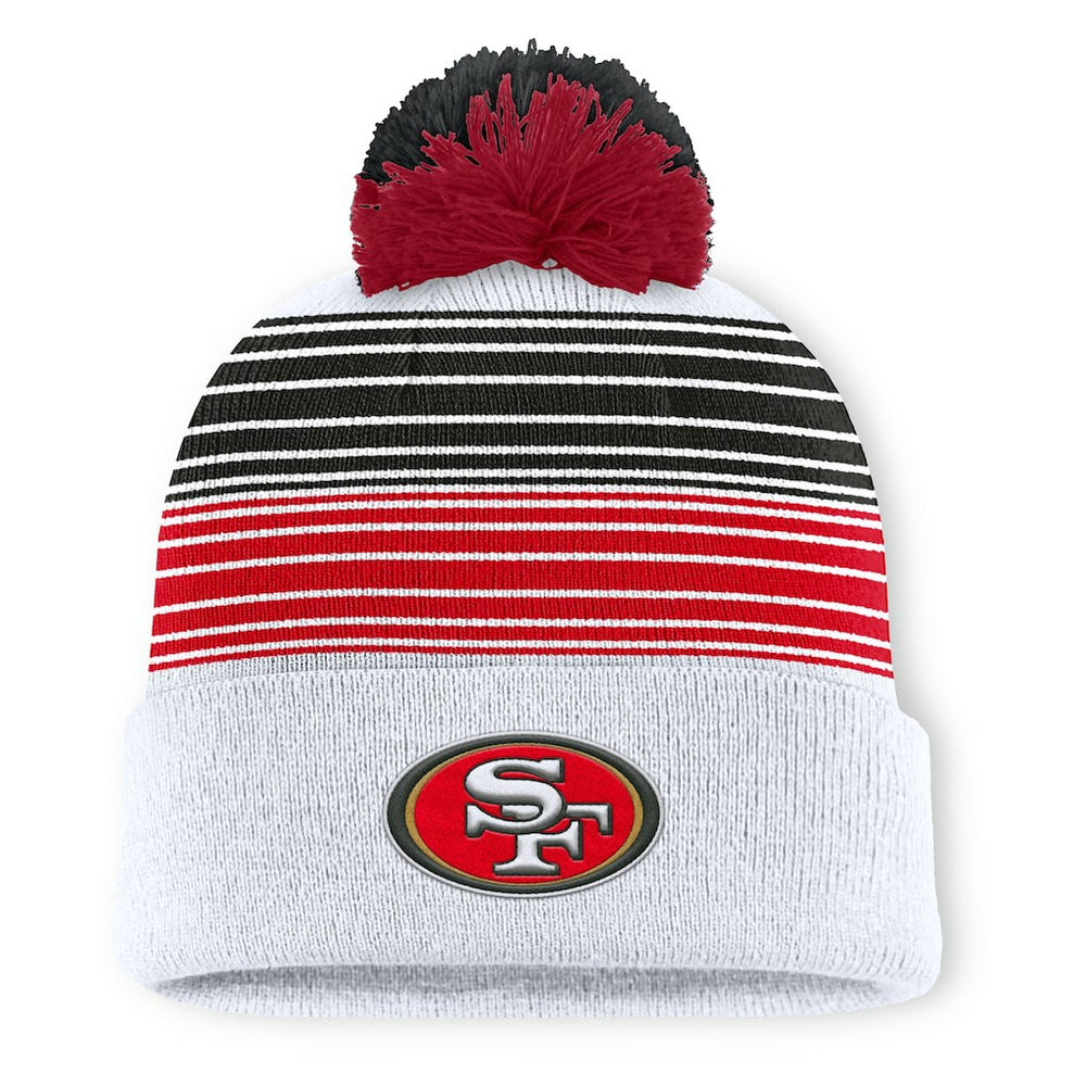 San Francisco 49ers Ghost Cuffed Knit Hat with Pom White