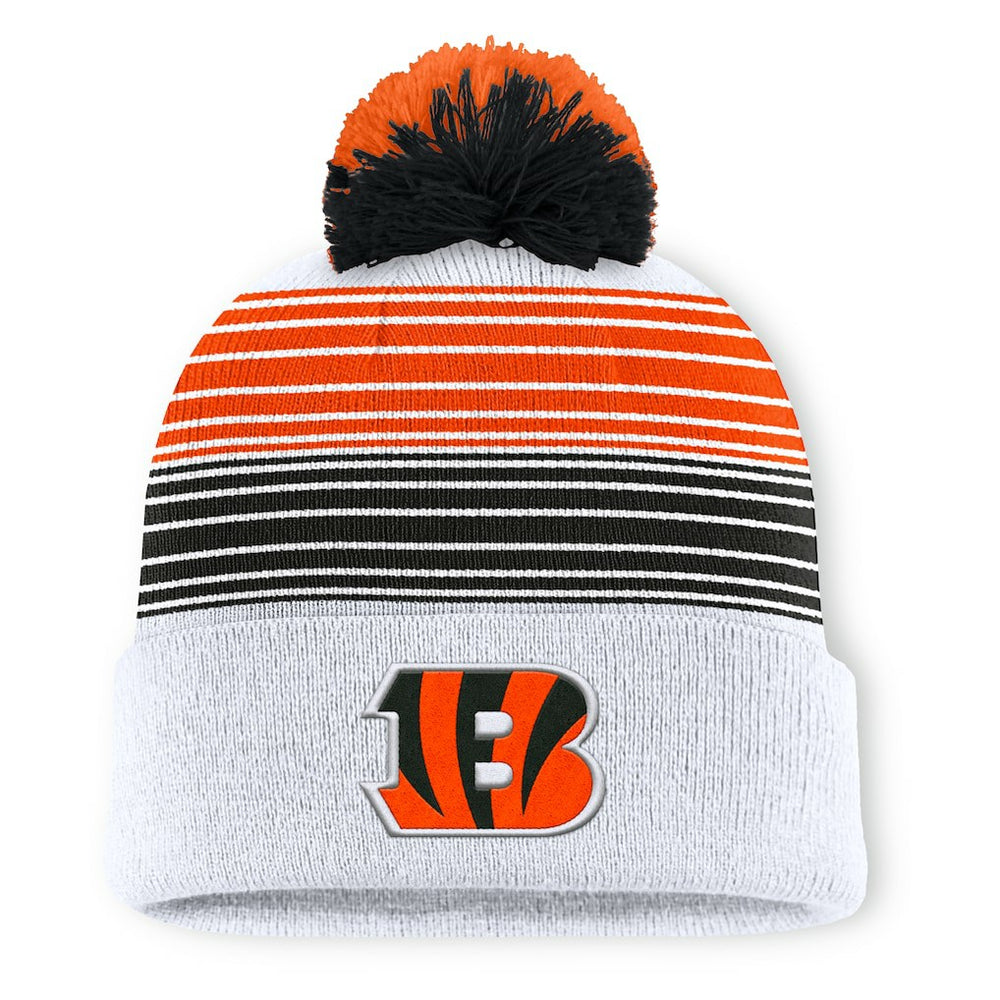 Cincinnati Bengals Ghost Cuffed Knit Hat with Pom White
