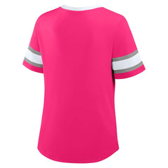 Dallas Cowboys Women's Redzone Draw Play Athena Lace-Up T-Shirt Pink